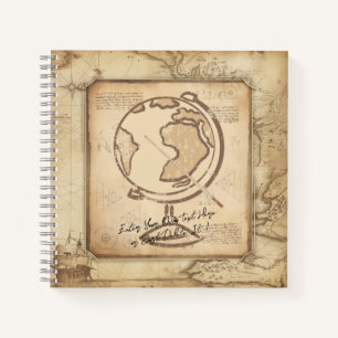 Carnet Vintage Globe. Géographie et histoire Cadeau de l'