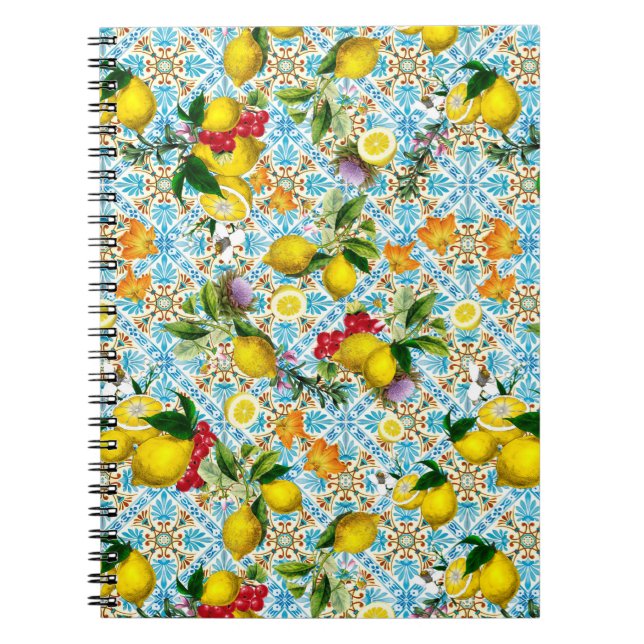 Carnet Vintage jardin sicilien de citron (Devant)