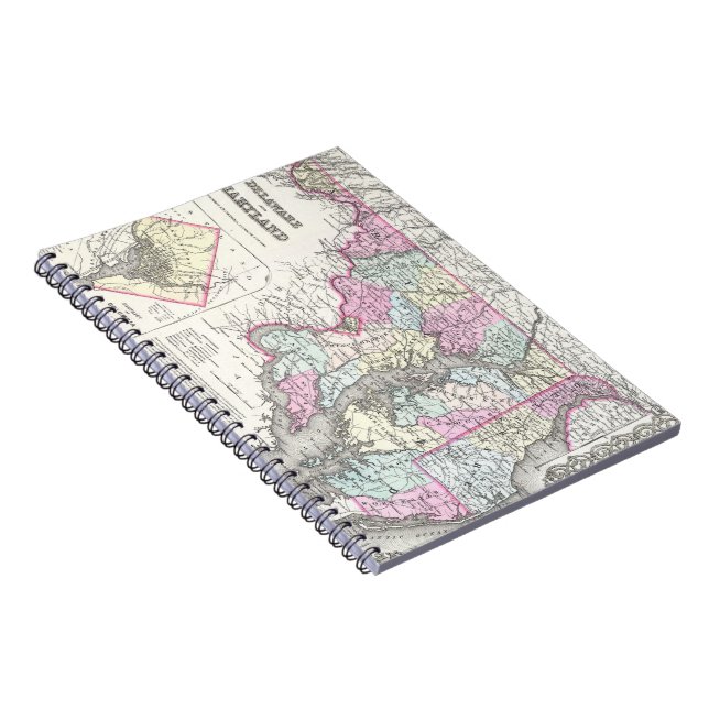 Carnet Vintage Map of Maryland (Côté Droit)