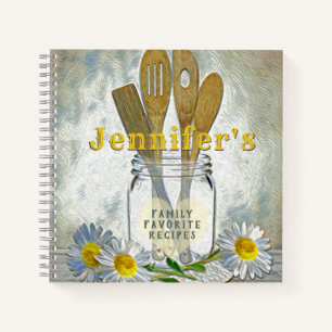 Carnet Vintage Mason Jar avec Coeur et Maisies Cookboo