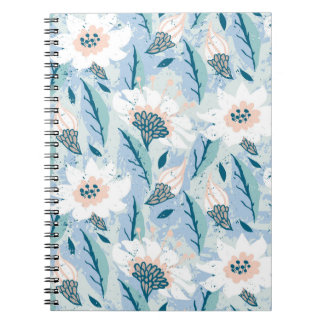 Carnet Vintage motif floral peint à la main avec grand bl