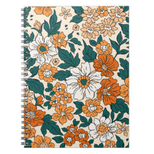 Carnet Vintage motif floral transparent. Style Liberty re