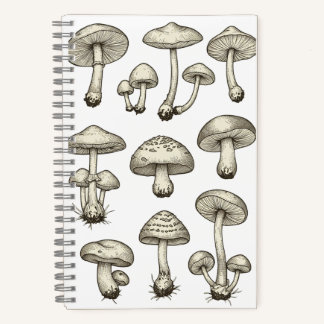 Carnet Vintage Mushrooms Notebook