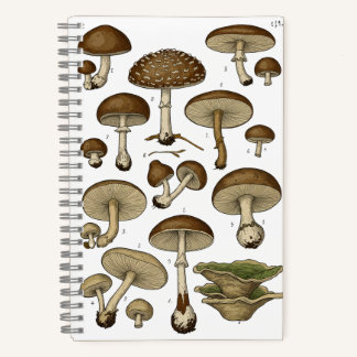 Carnet Vintage Mushrooms Notebook