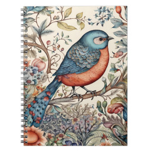 Carnet Vintage oiseau Design de tissu scandinave