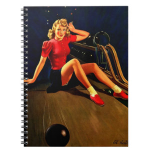 Carnet Vintage Retro Al Buell Bowling Pin-up Girl