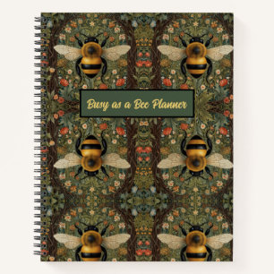 Carnet Vintage rétro bumblebee boho botanique floral art