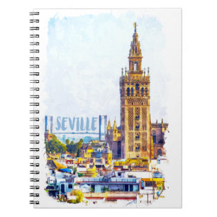 Carnet Vintage Séville Espagne Cathédrale Ville Vue