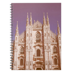 Carnet Vintage vue Milan cathédrale aka Duomo di Milan