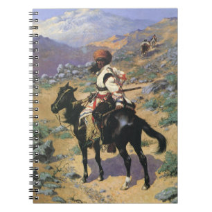 Carnet Vintage Wild West, un trappeur indien par Remingto