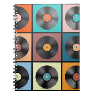 Carnet Vinyl records : retro LP set.