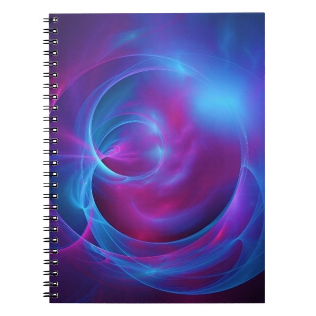 Carnet Violet bleu et rose Cosmique Tourbillonnant fracta (Devant)