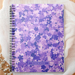 Carnet Violet Floral Élégant Violet Blossom Motif