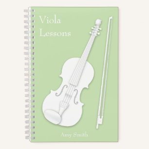 Carnet Violon blanc ou musique alto Étudiant de la coutum