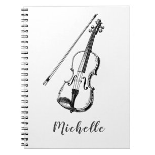 Carnet Violon musical personnalisé vintage