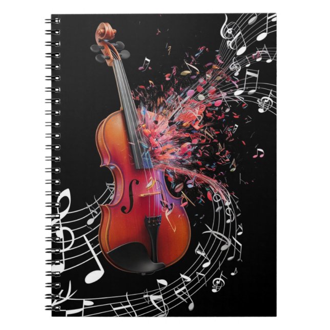 Carnet Violon noir pour la musique (Devant)