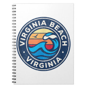 Carnet Virginia Beach Virginia VA Vagues marines Vintages