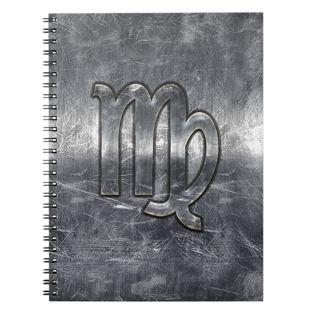 Carnet Virgo Zodiac Sign dans Grunge Distressed Style Dec (Devant)