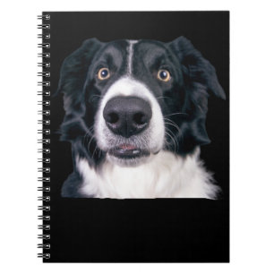 Carnet Visage de chien noir et blanc