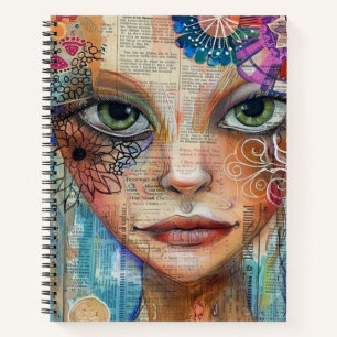 Carnet Visage de collage de scrapbook vintage (3)