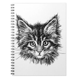 Carnet Visage de Kitten noir et blanc