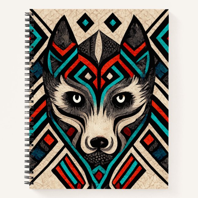 Carnet Visage de loup aztèque (Devant)