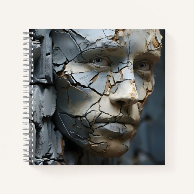 Carnet Visage Féminin Profilant De L'Ancien Plâtre (Devant)