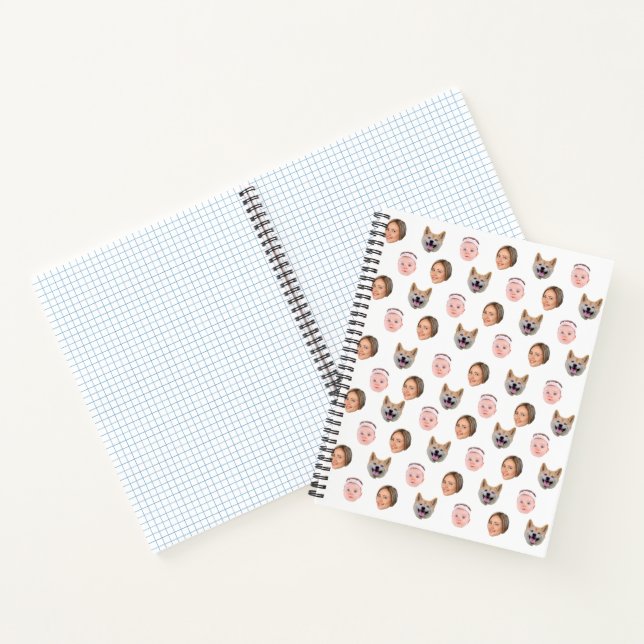 Carnet Visage personnalisé, Photo personnalisée, Cadeau f (Intérieur)