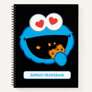 Carnet Visage souriant de biscuit avec dessin des yeux en