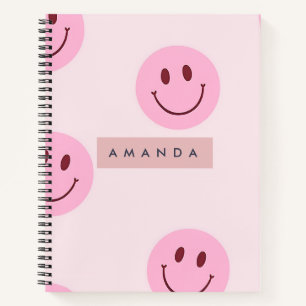 Carnet Visage Sourire Rose Pastel Personnalisé