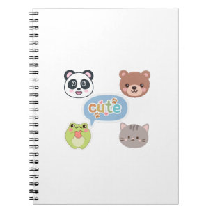Carnet Visages d'animaux Kawaii mignons Conception de d
