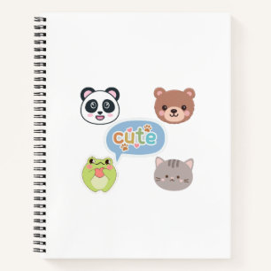 Carnet Visages d'animaux Kawaii mignons Conception de d