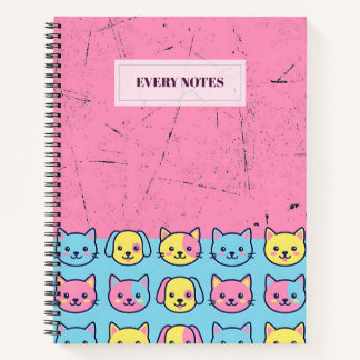 Carnet Visages d'animaux pastel divisés