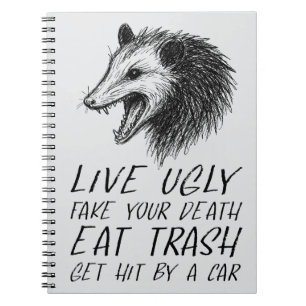 Carnet Vivez Vilain Fake Votre Mort Manger Trash Drôle Op
