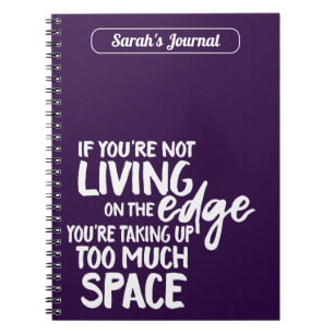 Carnet Vivre drôle sur le bord Motivationnel dire violet