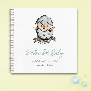 Carnet Voeux pour bébé Aquarelle Oiseau Baby shower invit