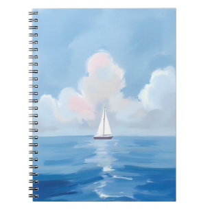 Carnet Voile dans le bleu Peinture d'océan de voilier c