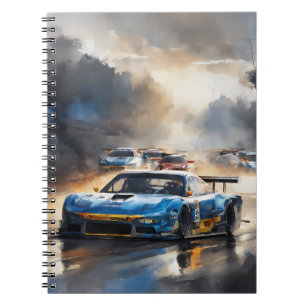 Carnet Voiture Blue Race avec le Soleil Rising