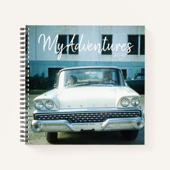 Carnet Voiture classique Mes aventures Inspiré du milieu  (Devant)