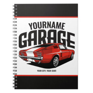 Carnet Voiture Muscle Personnalisée 1967 Garage Fastback 