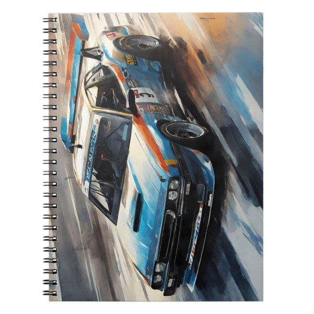 Carnet Voiture Sporty Blue Racing (Devant)