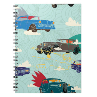 Carnet Voitures anciennes : Ciel nuages Motif