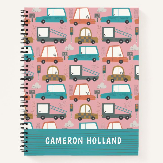 Carnet Voitures Camions Mignons Personnalisés  (Devant)