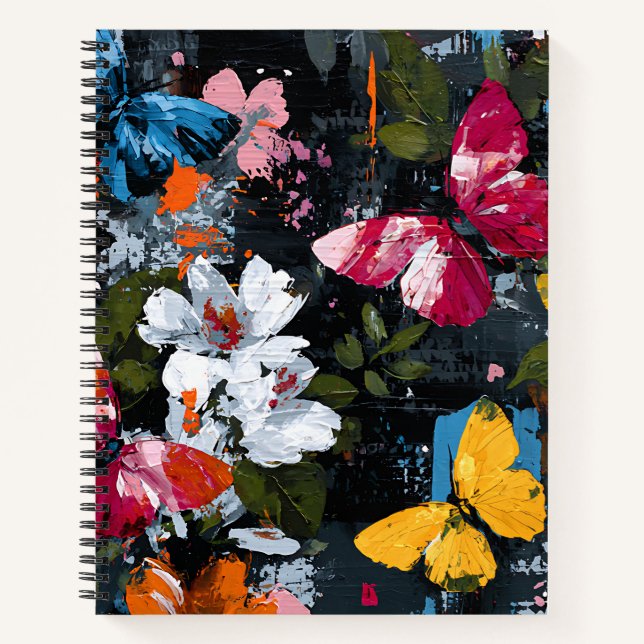 Carnet Vol de papillon abstrait vibrant (2) (Devant)