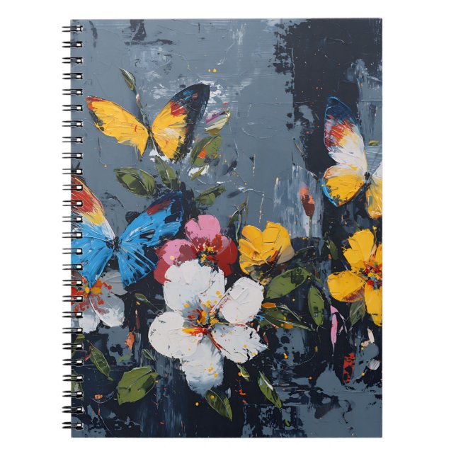 Carnet Vol de papillon abstrait vibrant (9) (Devant)