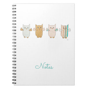 carnet volant de 4 Chouettes Pastel