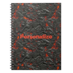 Carnet Volcan de lave molle noir et rouge