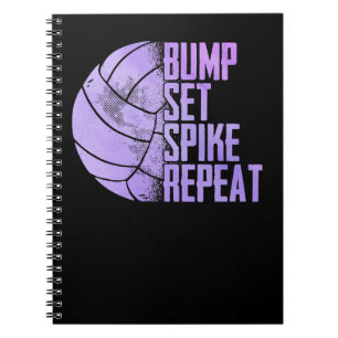 Carnet Volleyball Sport Lover Bump Set Spike Repeate Voll