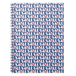 Carnet Vote hope motif de typographie rouge blanc et bleu