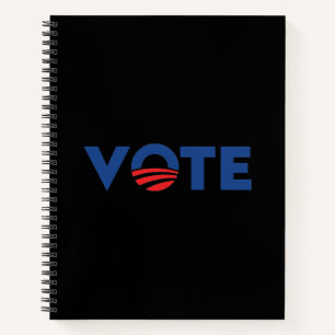 Carnet Vote hope rouge noir et bleu typographie démocrate